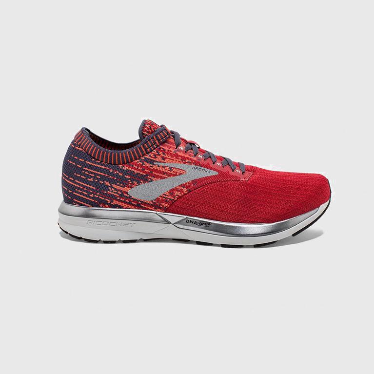 Brooks Men's Ricochet Road Running Shoes Singapore - Red (13642-WPOS)